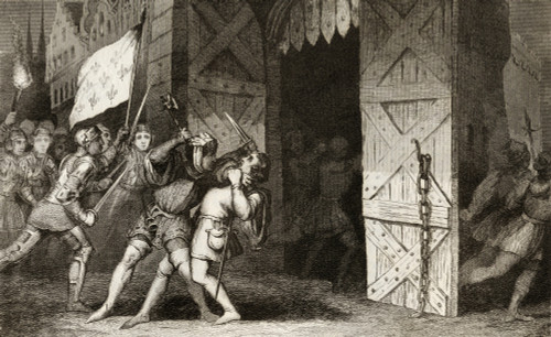 French Knights Attack An English Held City During The 100 Years War From Histoire De France By Colart Published Circa 1840 PosterPrint - Item # VARDPI1861236