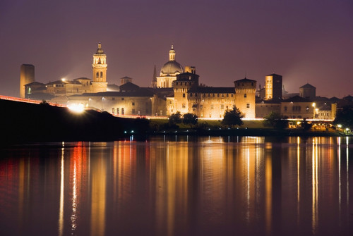 Cityscape Of Mantua At Night PosterPrint