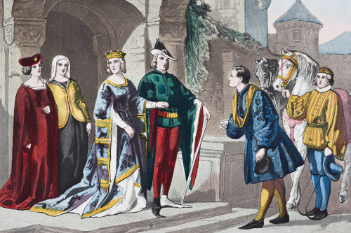English Costumes From Second Half Of 14Th Century From The National And Domestic History Of England By William Aubrey Published London Circa 1890 PosterPrint - Item # VARDPI1855739
