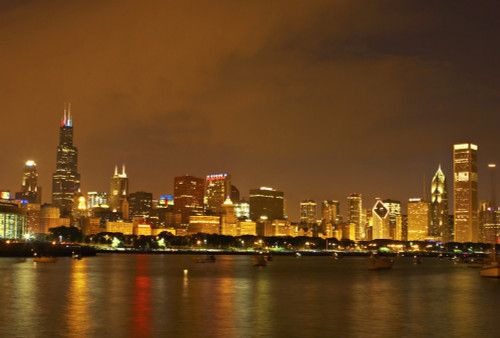 Chicago Skyline At Night PosterPrint - Item # VARDPI1891803