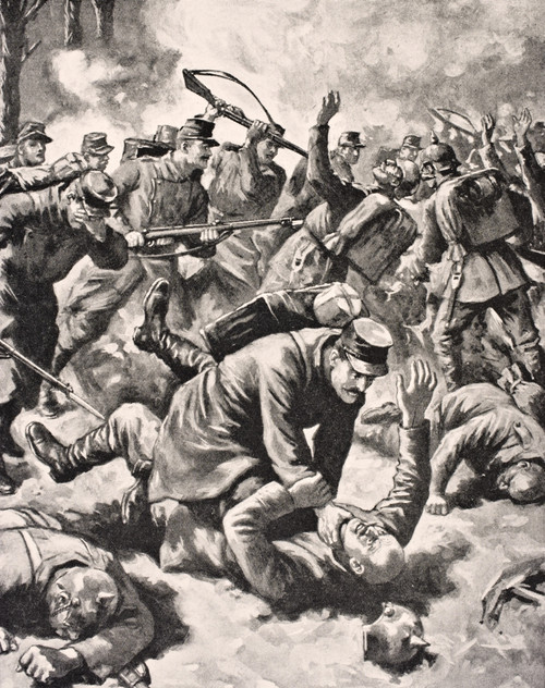 Hand To Hand Fighting On The Western Front Between German And French Soldiers From The War Illustrated Album Deluxe Published London 1916 PosterPrint - Item # VARDPI1855314