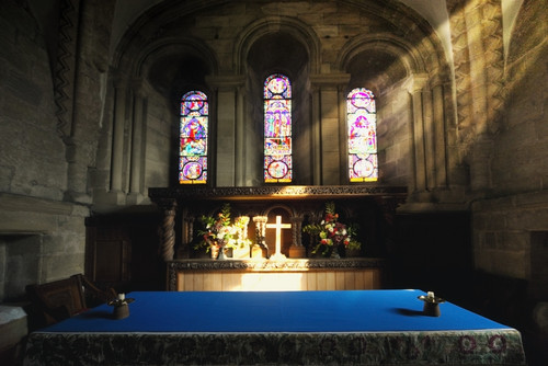 Cross Illuminated At The Altar Of A Church PosterPrint - Item # VARDPI1866717