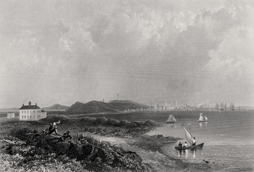 Boston Massachusetts Usa In 1774 Seen From Dorchester Heights From A 19Th Century Print Engraved By Rogers After Beaulieu PosterPrint - Item # VARDPI1839416