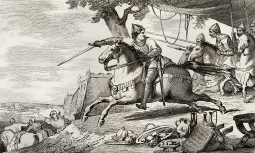 Lothair 941 To 986 Leads His Army Into Battle From Histoire De France By Colart Published Circa 1840 PosterPrint - Item # VARDPI1861237