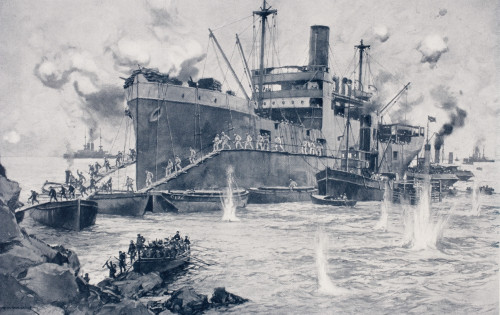 British Troops Landing From The 2000 Ton Collier River Clyde At Seddul Bahr Gallipoli Turkey April 25Th 1915 PosterPrint - Item # VARDPI1856783