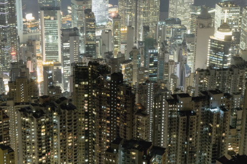 Elevated View Of Apartment Blocks At Night PosterPrint - Item # VARDPI1930890