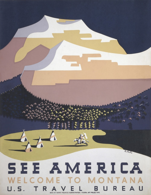 See America Welcome to Montana poster. Poster Print by John Parrot/Stocktrek Images - Item # VARPSTJPA101269M