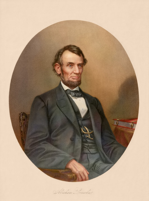 Civil War artwork of President Abraham Lincoln sitting in a chair. Poster Print by Stocktrek Images - Item # VARPSTSTK500278A