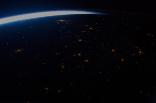 View of planet Earth from space showing night over Japan Poster Print by Panoramic Images - Item # VARPPI181192