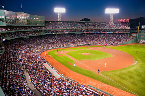 Boston, MA, USA January 10 2010 View of Historic Fenway park from