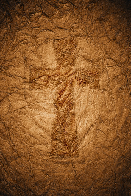 Cross In Crinkled Background Poster Print by Darren Greenwood / Design Pics - Item # VARDPI1782428