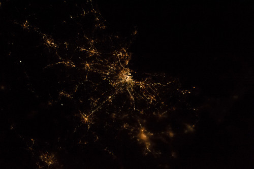 Night time satellite image of Boston, Massachusetts, USA Poster Print by Panoramic Images - Item # VARPPI181309