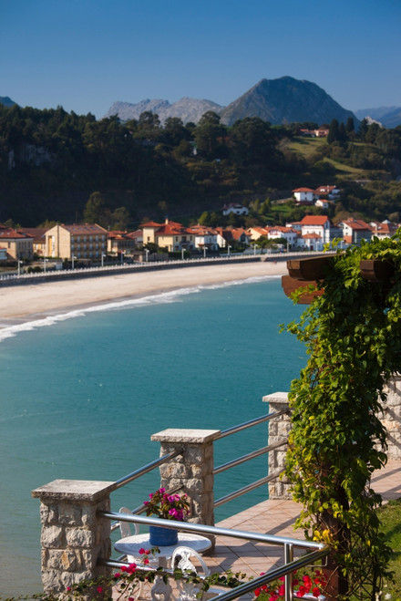 Vacation homes by Playa de Santa Marina beach, Ribadesella, Asturias Province, Spain Poster Print by Panoramic Images - Item # VARPPI156745