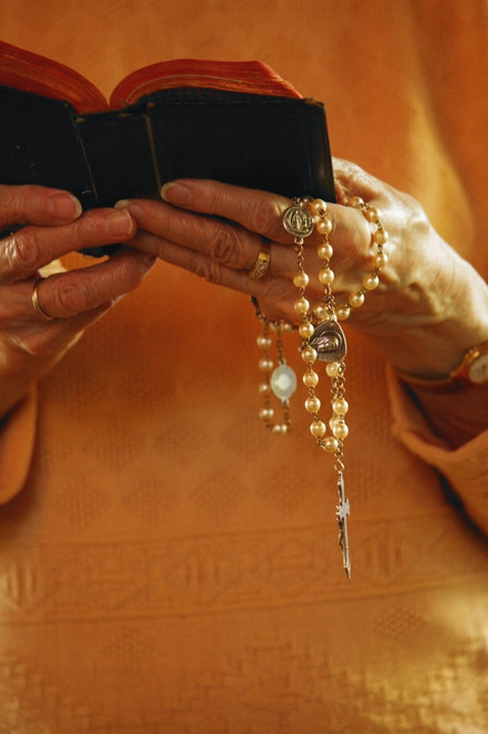 Bible & Rosary Beads Held Poster Print by Kelly Redinger / Design Pics - Item # VARDPI1770407