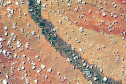 Satellite view of clouds and Tana River near Garissa, Kenya Poster Print by Panoramic Images - Item # VARPPI181080