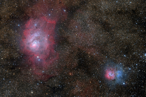 The Lagoon Nebula and Trifid Nebula. Poster Print by Yuri Zvezdny/Stocktrek Images - Item # VARPSTYZV200018S