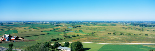 High angle view of farmhouses in a field, Mound View Park, Platteville, Grant County, Wisconsin, USA Poster Print by Panoramic Images - Item # VARPPI104521