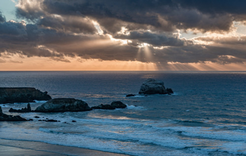 Scenic view of Sand Dollar Beach at sunset, Plaskett Creek, Big Sur, California, USA Poster Print by Panoramic Images - Item # VARPPI174174