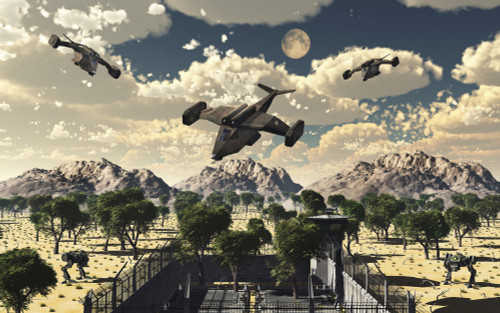 A futuristic military base. Poster Print by Mark Stevenson/Stocktrek Images - Item # VARPSTMAS101005M