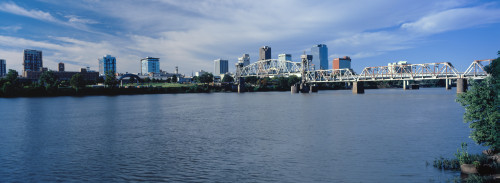 Junction Bridge over Arkansas River with skyscrapers in the background, Little Rock, Arkansas, USA Poster Print by Panoramic Images - Item # VARPPI154013