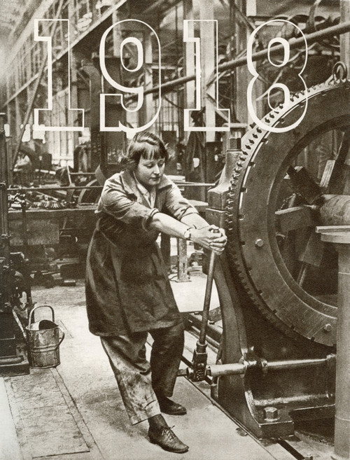 Women take over on the home front in 1918.  From The Story of 25 Eventful Years in Pictures published 1935 Poster Print by Hilary Jane Morgan / Design Pics - Item # VARDPI12283438