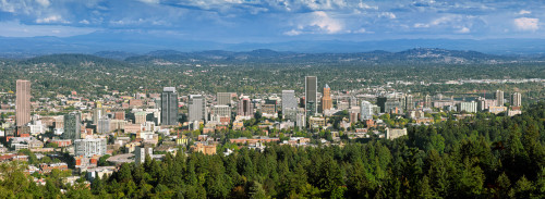 Portland skyline from Pittock Mansion, Multnomah County, Oregon, USA Poster Print by Panoramic Images - Item # VARPPI175318