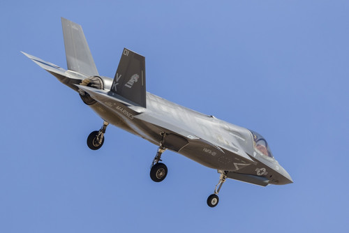 A U.S. Marine Corps F-35B on final approach to Nellis Air Force Base, Nevada. Poster Print by Rob Edgcumbe/Stocktrek Images - Item # VARPSTRDG100269M