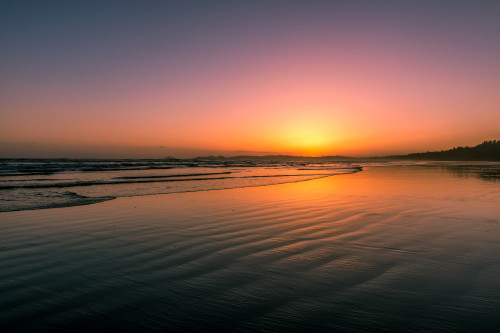 Waves rolling into Long Beach at sunset, Pacific Rim National Park Reserve, Vancouver Island, British Columbia, Canada Poster Print by Panoramic Images - Item # VARPPI174117