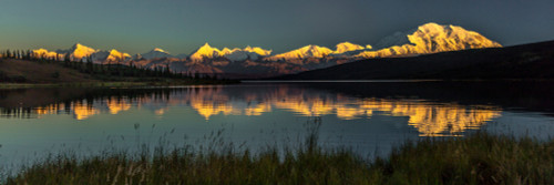 Panoramic view of Mount Denali, previously known as McKinley from Wonder Lake, Denali National Park, Alaska Poster Print by Panoramic Images - Item # VARPPI182372