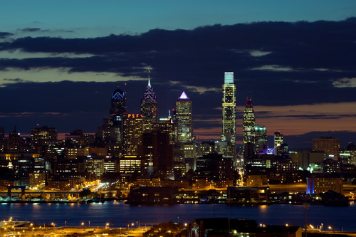 Illuminated skylines, Philadelphia, Pennsylvania, USA Poster Print by Panoramic Images - Item # VARPPI172862