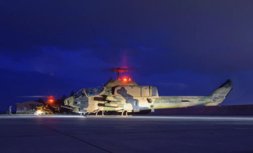 Turkish Army AH-1 Cobra helicopter on a night mission. Poster Print by Giovanni Colla/Stocktrek Images - Item # VARPSTGCA100699M