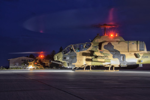 Turkish Army AH-1 Cobra helicopter on a night mission. Poster Print by Giovanni Colla/Stocktrek Images - Item # VARPSTGCA100700M