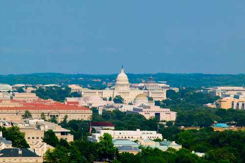 Aerial view of US Capitol from Rosslyn Virginia, Washington D.C. Poster Print by Panoramic Images - Item # VARPPI181590