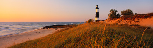 Big Sable Point Lighthouse at dusk, Ludington, Mason County, Michigan, USA Poster Print by Panoramic Images - Item # VARPPI173496