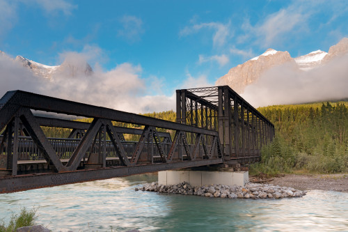 Canmore Engine Bridge on Bow River, Canmore, Alberta, Canada Poster Print by Panoramic Images - Item # VARPPI174074