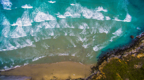 Aerial view of ocean waves on beach, Big Sur, California, USA Poster Print by Panoramic Images - Item # VARPPI173678