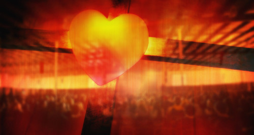 Cross And Heart Over A Group Of Worshipers Poster Print by Don Hammond / Design Pics - Item # VARDPI1783442