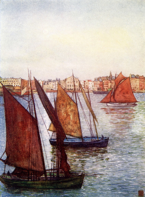 At the Mouth of the Seine, Le Havre, France. Colour illustration from the book France by Gordon Home published 1918 Poster Print by Hilary Jane Morgan / Design Pics - Item # VARDPI12320857