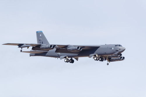 A U.S. Air Force B-52H Stratofortress prepares for landing. Poster Print by Rob Edgcumbe/Stocktrek Images - Item # VARPSTRDG100270M