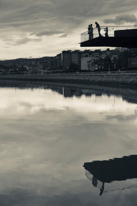Tourists at a cultural building, The Oscar Niemeyer International Cultural Centre, Aviles, Asturias Province, Spain Poster Print by Panoramic Images - Item # VARPPI156801
