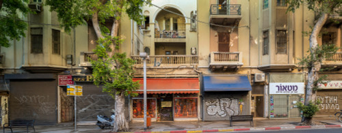 View of shops on the street, Allenby Street, Tel Aviv, Israel Poster Print by Panoramic Images - Item # VARPPI183090