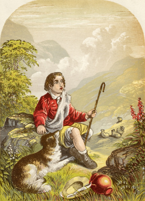 The Shepherd Boy in the Valley of Humiliation. Illustration by A.F.Lydon. From the book The Pilgrims Progress by John Bunyan published c.1880. Poster Print by Hilary Jane Morgan / Design Pics - Item # VARDPI12320821