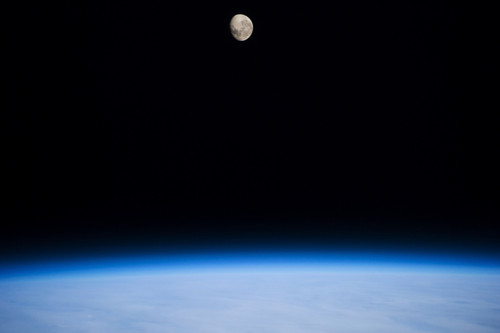 Satellite view of moon over Southern Atlantic Ocean Poster Print by Panoramic Images - Item # VARPPI181214