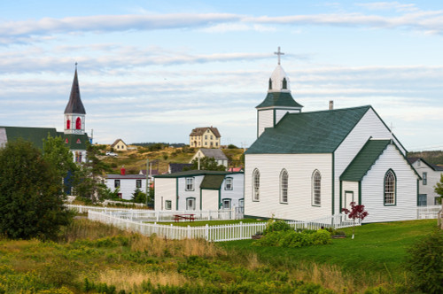 Two churches in town of Trinity, Newfoundland and Labrador, Canada Poster Print by Panoramic Images - Item # VARPPI175385