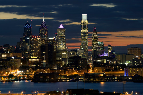 Illuminated skylines, Philadelphia, Pennsylvania, USA Poster Print by Panoramic Images - Item # VARPPI172860