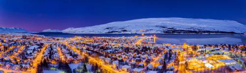 Aerial view - Wintertime in Akureyri, Northern, Iceland. Poster Print by Panoramic Images - Item # VARPPI171193