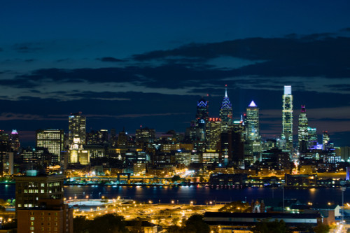 Illuminated skylines, Philadelphia, Pennsylvania, USA Poster Print by Panoramic Images - Item # VARPPI172865