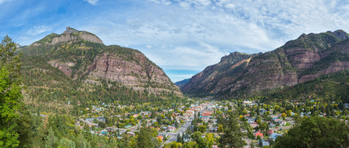 Elevated view of Historic Victorian mountain town of Ouray, Ouray County, San Juan Mountains, Colorado, USA Poster Print by Panoramic Images - Item # VARPPI161529