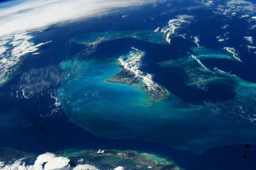 Satellite view of the Bahamas Poster Print by Panoramic Images - Item # VARPPI181085