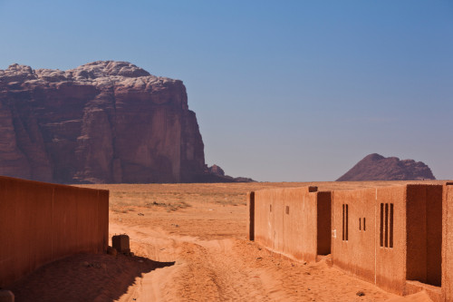 Street leading to desert, Rum Village, Wadi Rum, Jordan Poster Print by Panoramic Images - Item # VARPPI156022